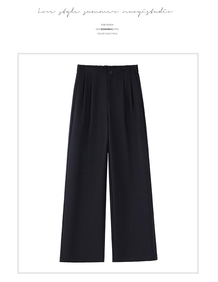 Stylish Women's High-Waisted Stretchy Straight-Leg Pants - Slimming, Loose Fit, Versatile Wide-Leg for Spring/Winter 2026.