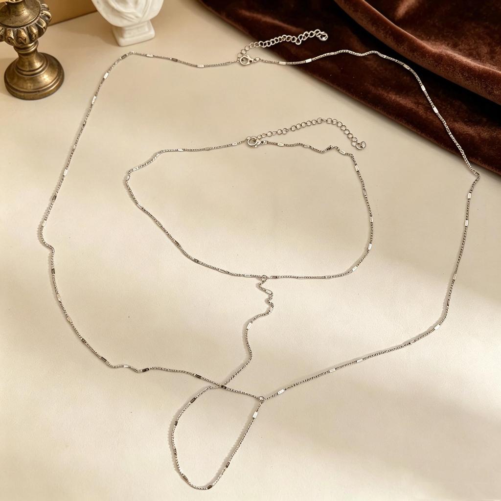 Damenmode Metallperlen Körperkette Halskette