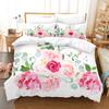 Floral Duvet Cover King Twin Queen Double Size Kit 3D Flower Printed Pillowcase  New Wholesale Elegant Bedspread