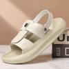 The First Layer of Cowhide Men's Outdoor Beach Shoes, Cool Slippers, Non-slip Heel Belt, One Shoe or Two, Wear Genuine Leather One-word Drag.