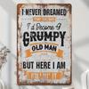 Funny Grumpy Man Vintage Metal Wall Art Decor Home Comedy Fan Gift