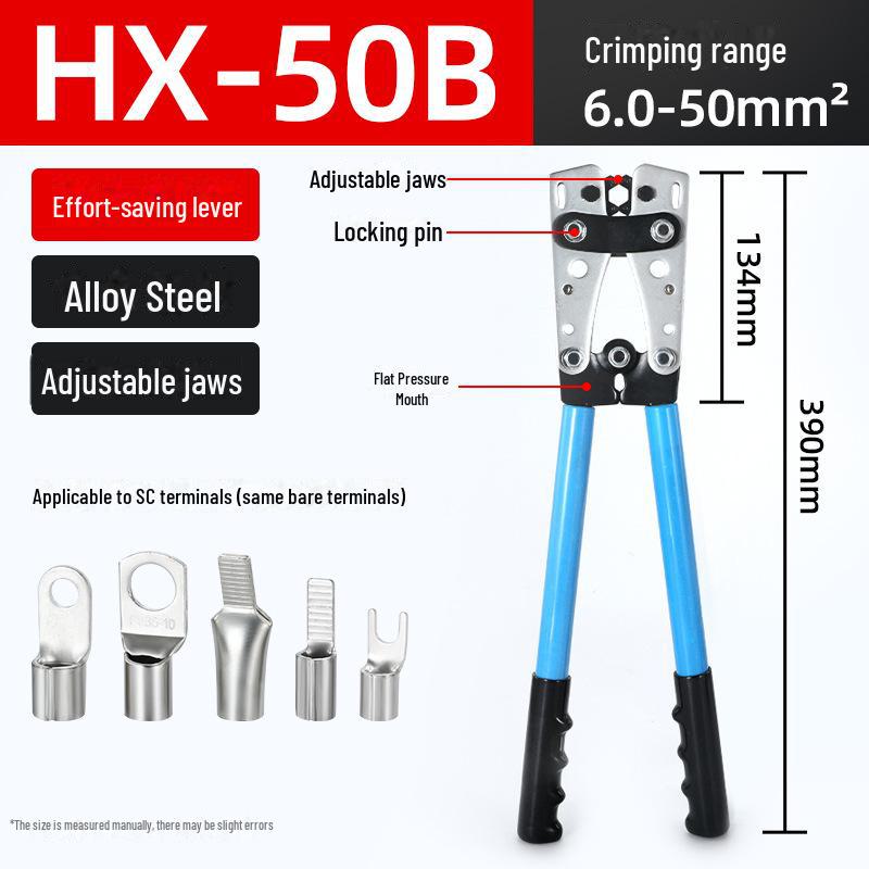 

Инструмент для обжима клемм HX-50B, мощность 6-50 мм²