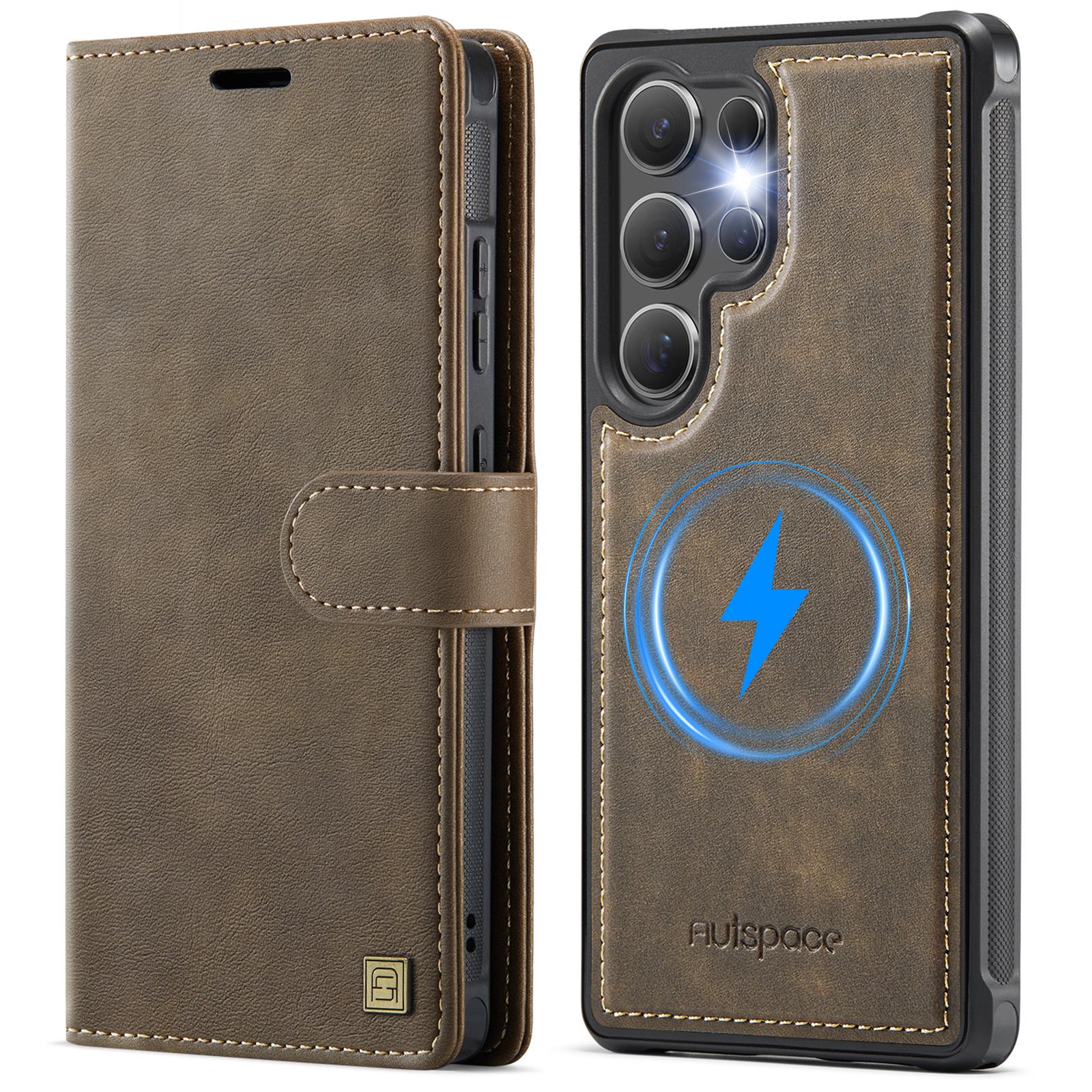 

Premium Wallet Card Leather Phone Case For Samsung Galaxy S25 S24 Ultra S25Plus S25Edge 2-in-1 Detachable Magnetic Flip Cover Galaxy S25