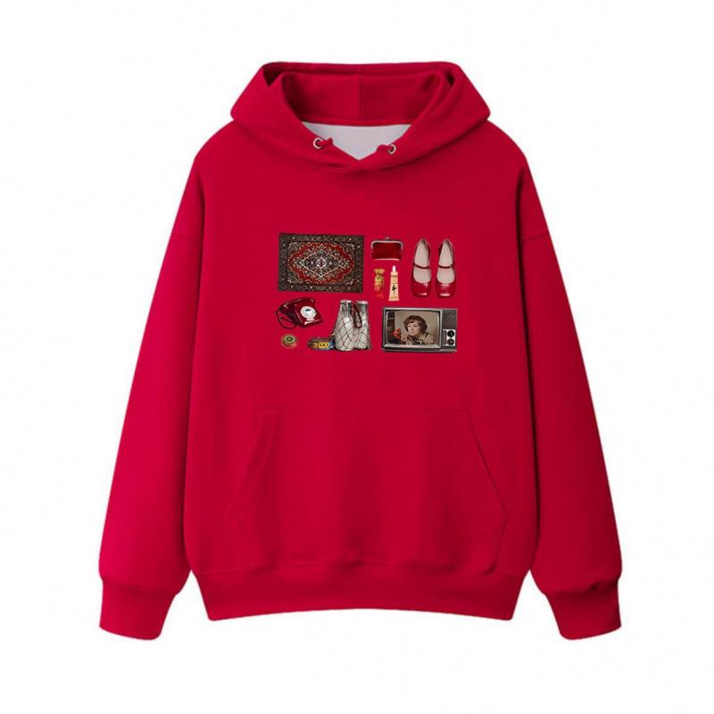 Retro Y2K Women's Casual Printed Hoodie - Autumn/Winter Collection