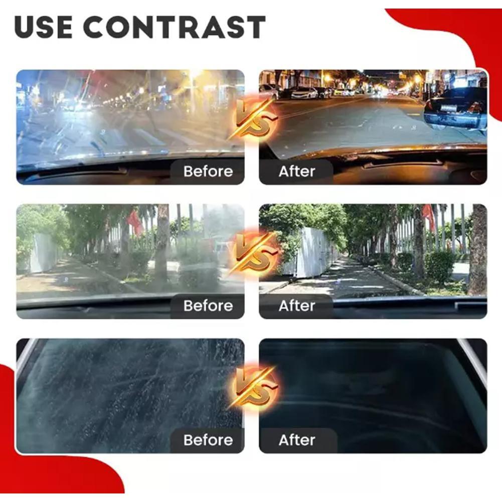 150ml Auto Glass Oil Film Removal Cleaner with Brush Windscreen Cleaner Side Window Mirror Coating Oil Film Polishing Compound
