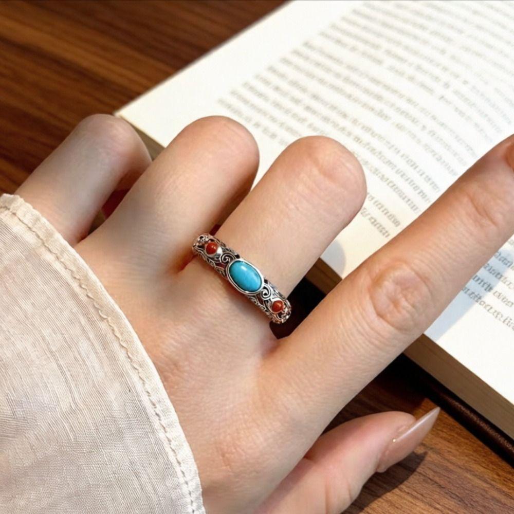 Hollow Out Auspicious Clouds Ring Adjustable Opening Irregular Opening Ring Gifts for Women Girl
