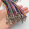 10 Pcs/lot Dia 1.5mm Real Leather Cord Necklace With Clasp Adjustable Braided Rope For Jewelry Making DIY Necklace Bracelet