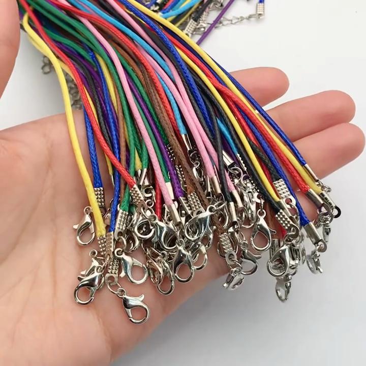 10 Pcs/lot Dia 1.5mm Real Leather Cord Necklace With Clasp Adjustable Braided Rope For Jewelry Making DIY Necklace Bracelet