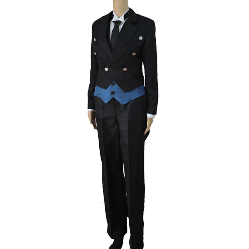 

Breathable Black Butler Kuroshitsuji Sebastian Michaelis Cosplay Outfit For Halloween M