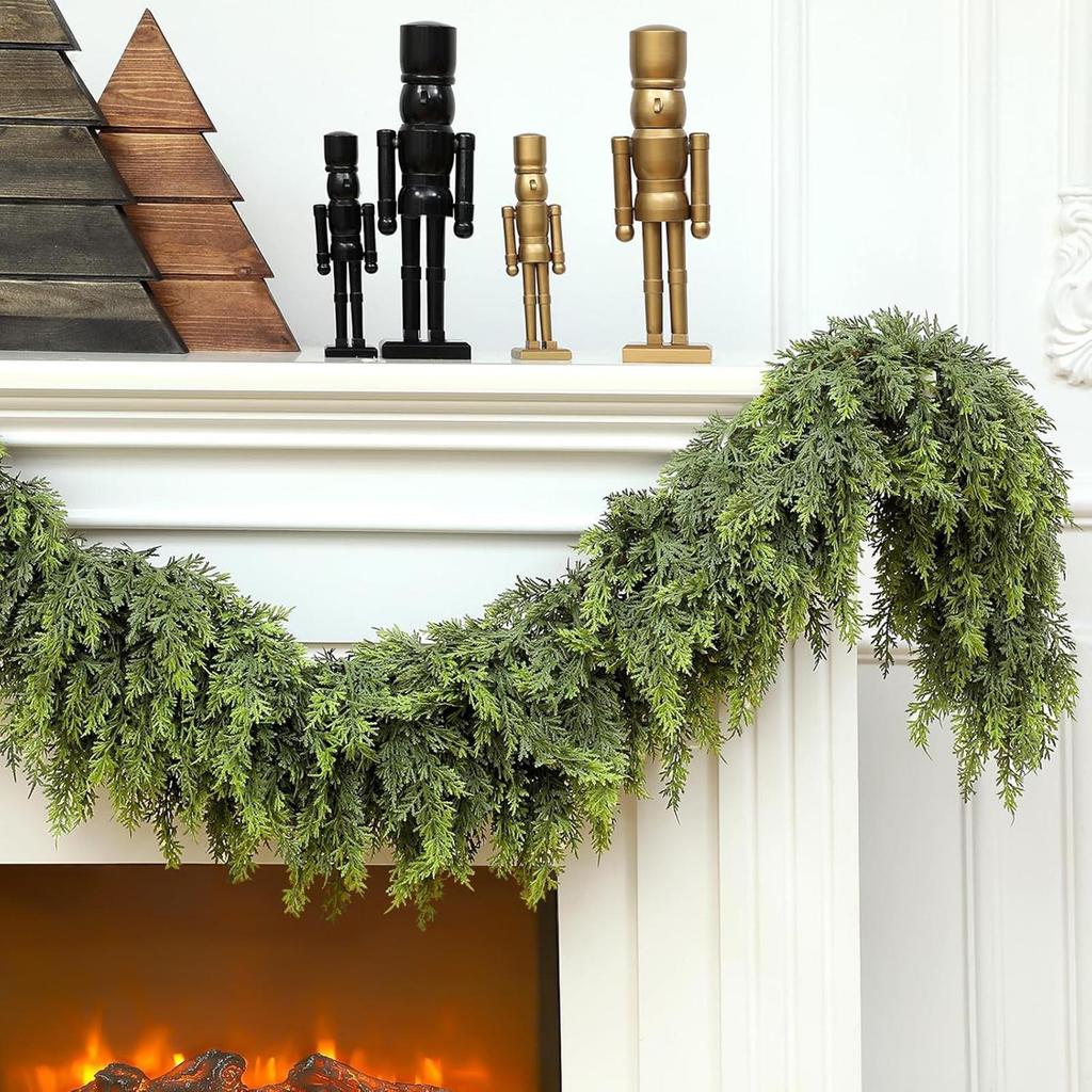 Artificial Garland 8.8ft Artificial Christmas Garland Holiday Decoration Fake Vines for Walls Living Room Indoor Wedding Shop