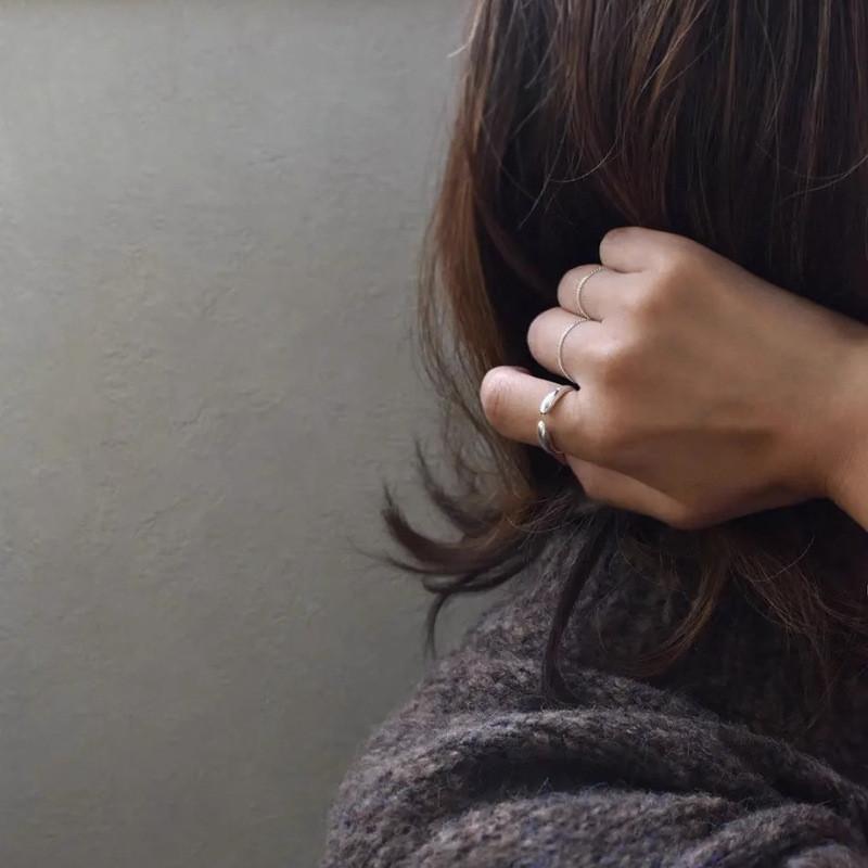 Stylish Minimalist Adjustable Copper Ring For Women With Unique Geometric Design