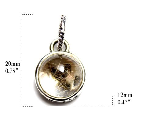 [World Accessories Carmelo] Rutile Quartz Cat Pendant, Sterling Silver 925, Pendant Top, Women's & Men's