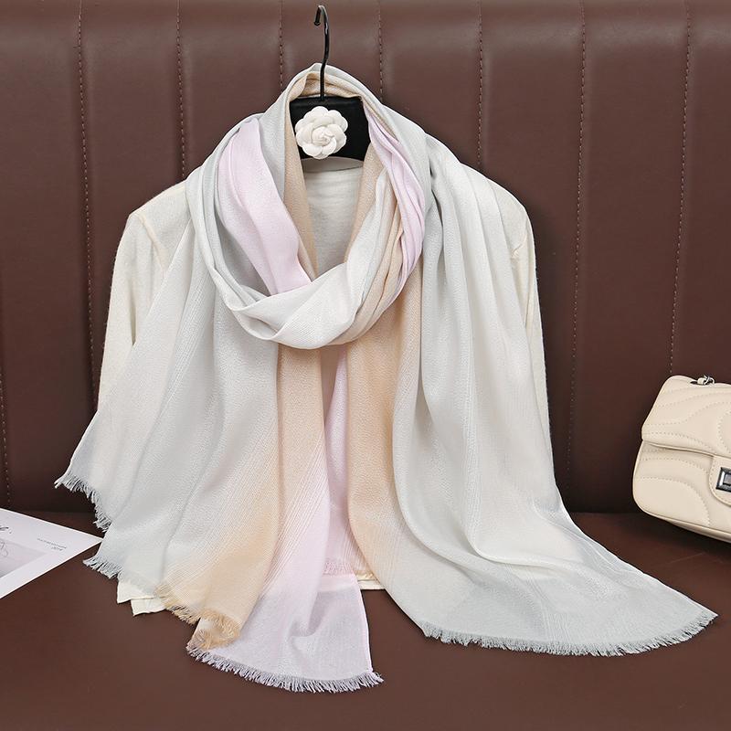 Women Gradient Color Modal Feeling Scarf Shawl for Lady Head Wrap Lady Soft Turban Scarves Solid Windproof Shawl Jersey Hijabs
