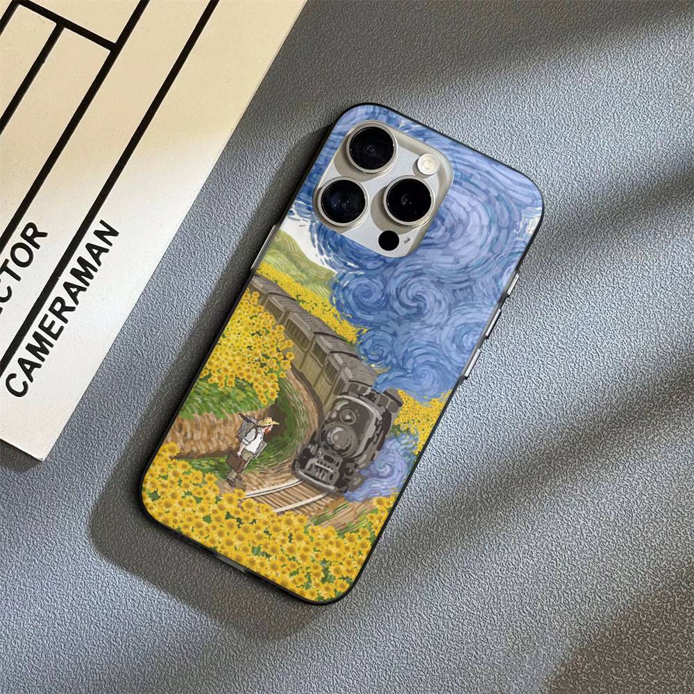 Art Vincent Van Gogh Phone Case For iPhone 16 15 17 Pro 11 12 13 14 Pro Max Plus Soft Ripple Silicone Cover Shell