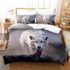 3D vlčí vzor Povlak na přikrývku Sada ložního prádla Povlak na přikrývku Povlak na polštář 2 nebo 3 manželská postel Jednolůžko v plné velikosti Měkký omyvatelný zip Domácí dekorace