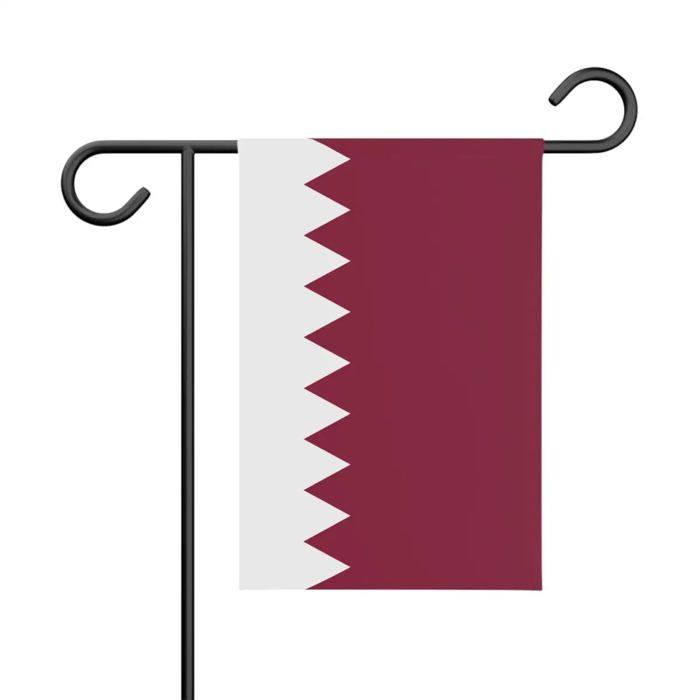 Drapeau - Qatar - 32 x 47.5 cm - Polyester - Impression recto/verso - Multicolore
