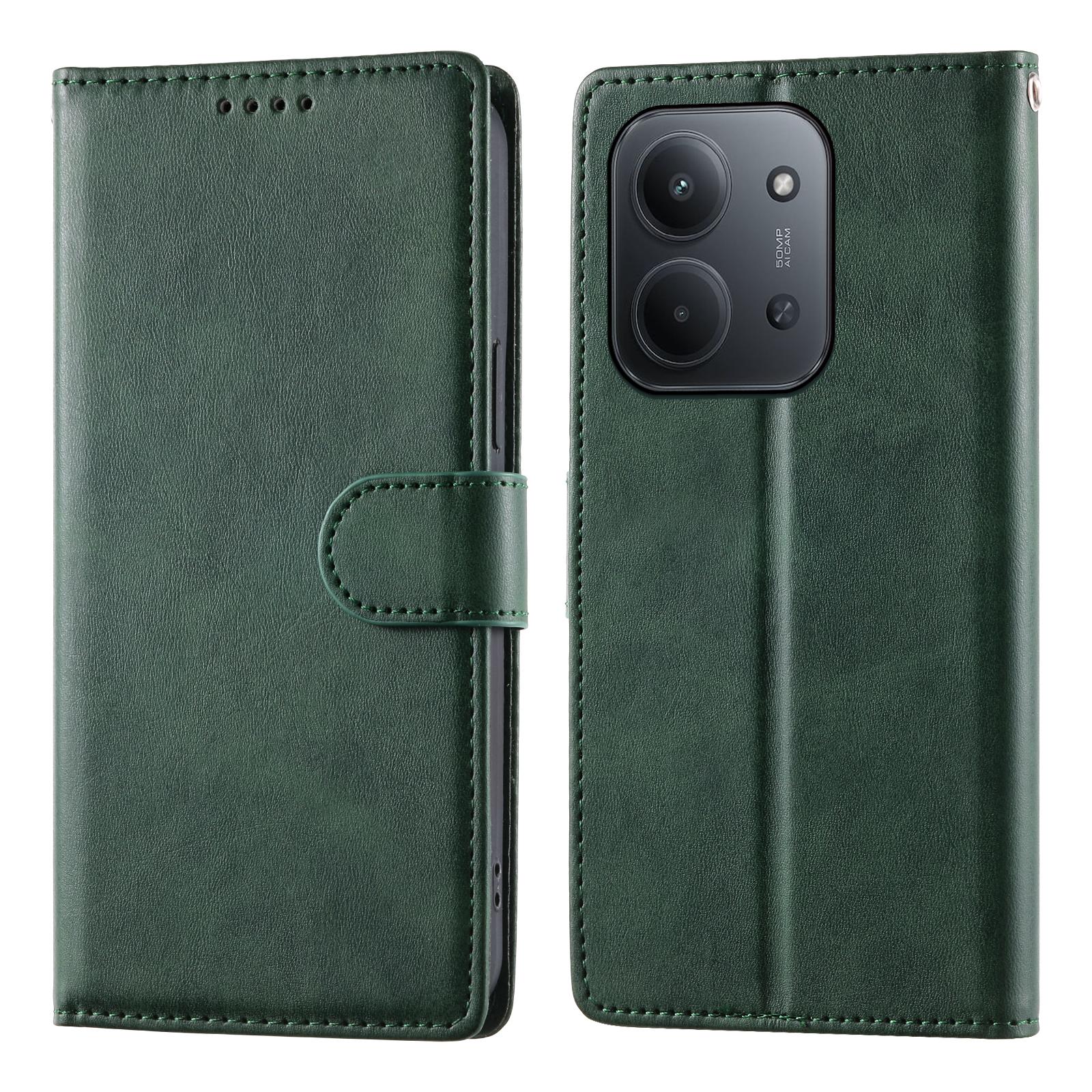 

Wallet Case For Xiaomi Redmi 15C 5G (EU) (173mm)/4G (EU) (173mm)/Poco C85 4G (173mm) Calf Texture Leather Phone Cover with Wrist Strap
