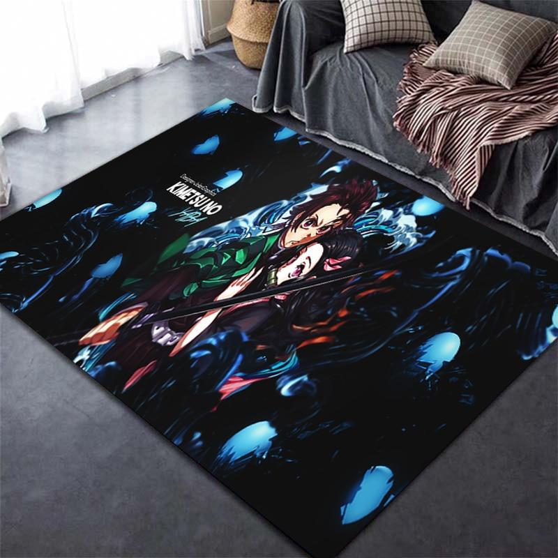Tapis imprimé en 3D Demon Slayer Kimetsu, dessin animé Devil's Blade, décoration de maison, tapis doux pour chambre à coucher, tapis de jeu pour bébé, pour salon