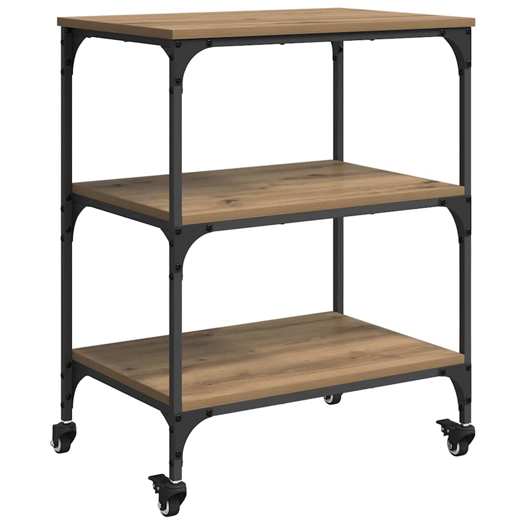 Kitchen Trolley Artisan Oak 60 x 41 x 76 cm Wood Based Material
