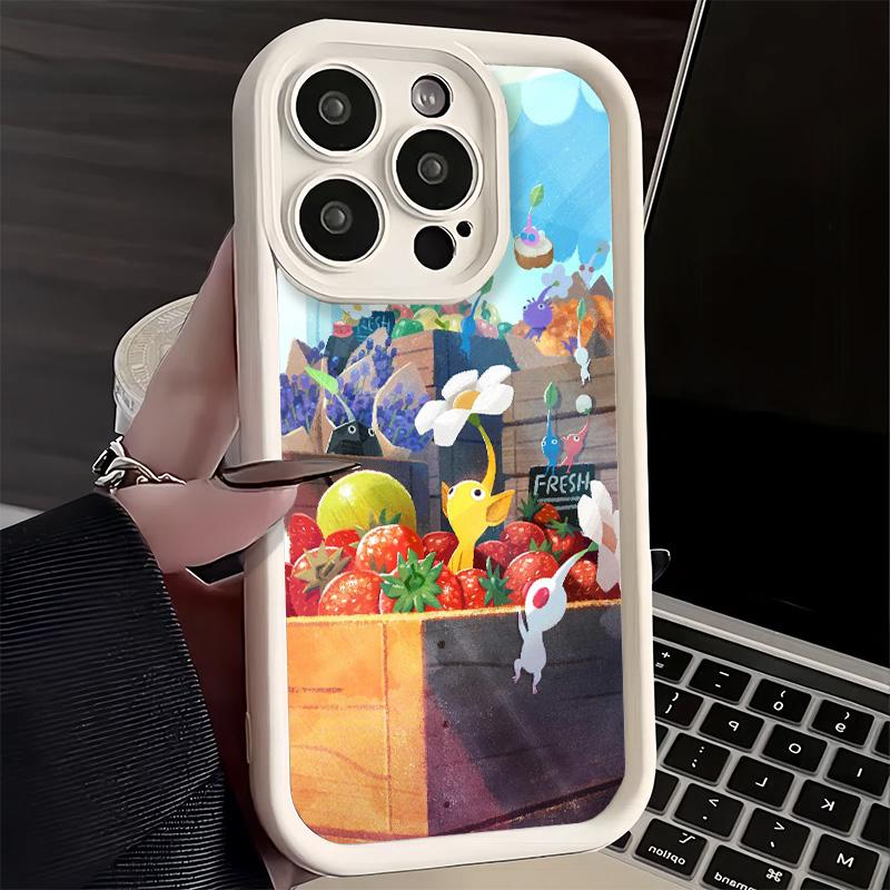 Handyhülle für iPhone 17 Air 16E 15 16 Pro Max P-Pikmins Niedliche Spielabdeckung 14 Plus 13 12 Mini Weiche Silikonhülle Fundas