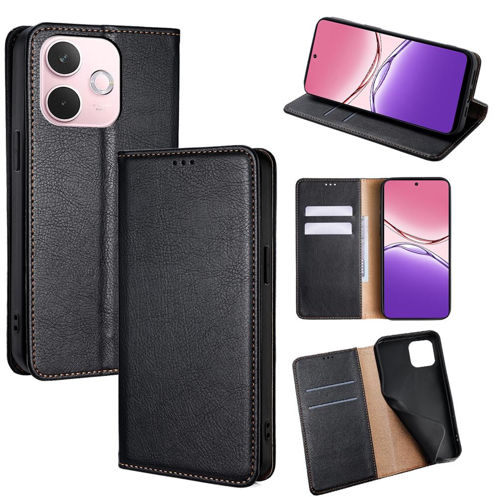 

Для Oppo A5 Pro 4G (Глобальний)/5G (Глобальний)/A5 Energy 5G (Китай) Чохол-гаманець зі штучної ПУ шкіри з магнітною автофіксацією, чохол для телефону Black