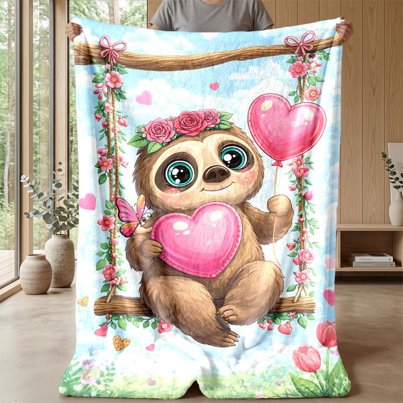 Cute Safari Animals Together blanket Personalized Name Flannel Blanket Soft Cozy Plush Throw for Sofa Bed Lightweight Home Decor