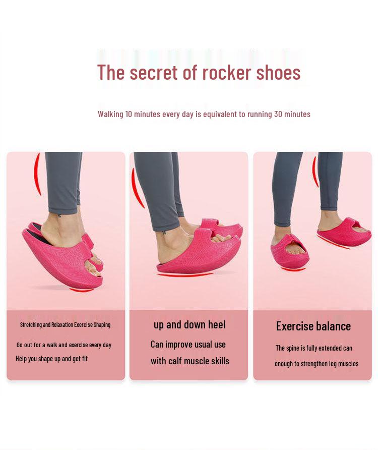 Spot Rocking EVA Plus-Size Sport Yoga Slippers: Stretching & Abdominal Support Shoes