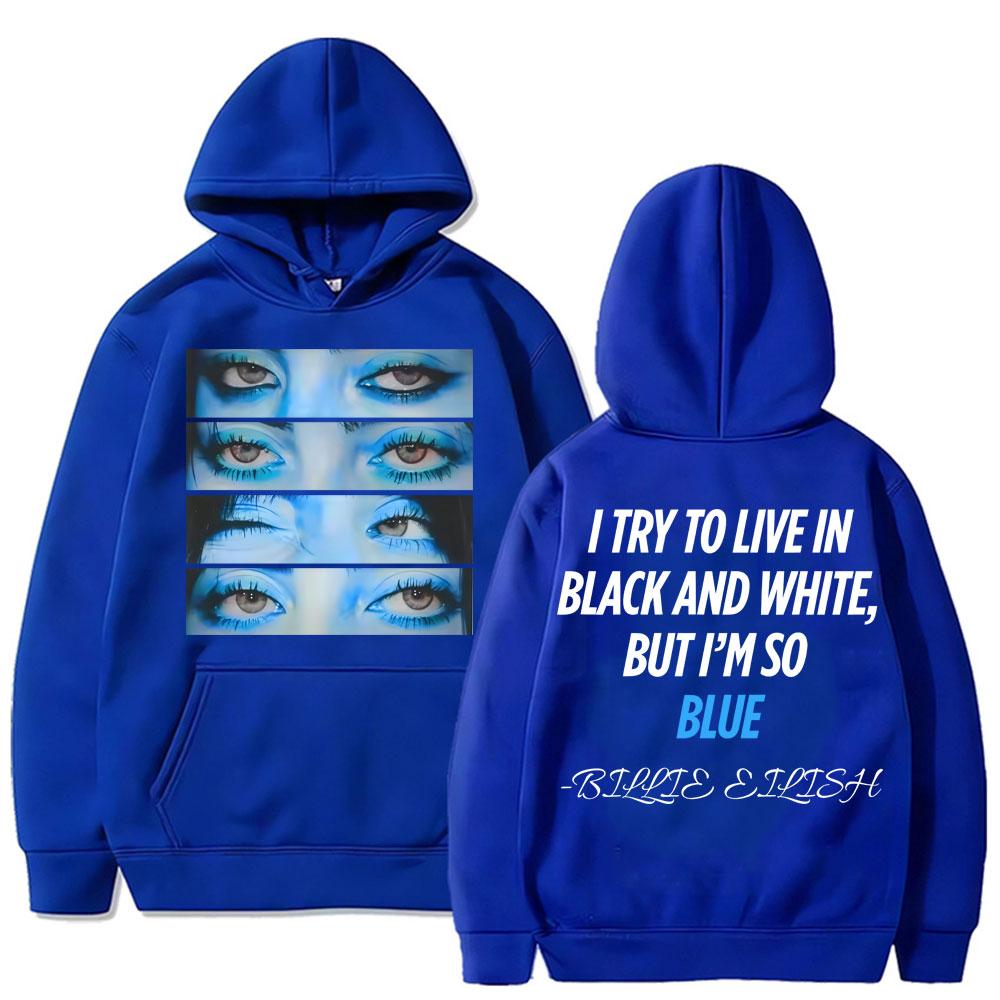 Modré oči mě zasáhly silně a jemně Mikina Móda Harajuku Hip Hop Pánské Sportovní oblečení Oversized Fleece Vintage Harajuku Mikina Dárek