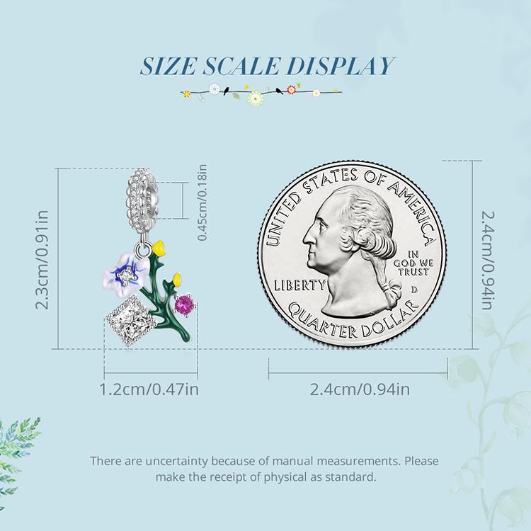 BAMOER 925 Sterling Silber farbiger Blumenanhänger Gänseblümchen-Charms passen zum Selbermachen von Armbändern und Armreifen, Libellen-Charms, feiner Schmuck