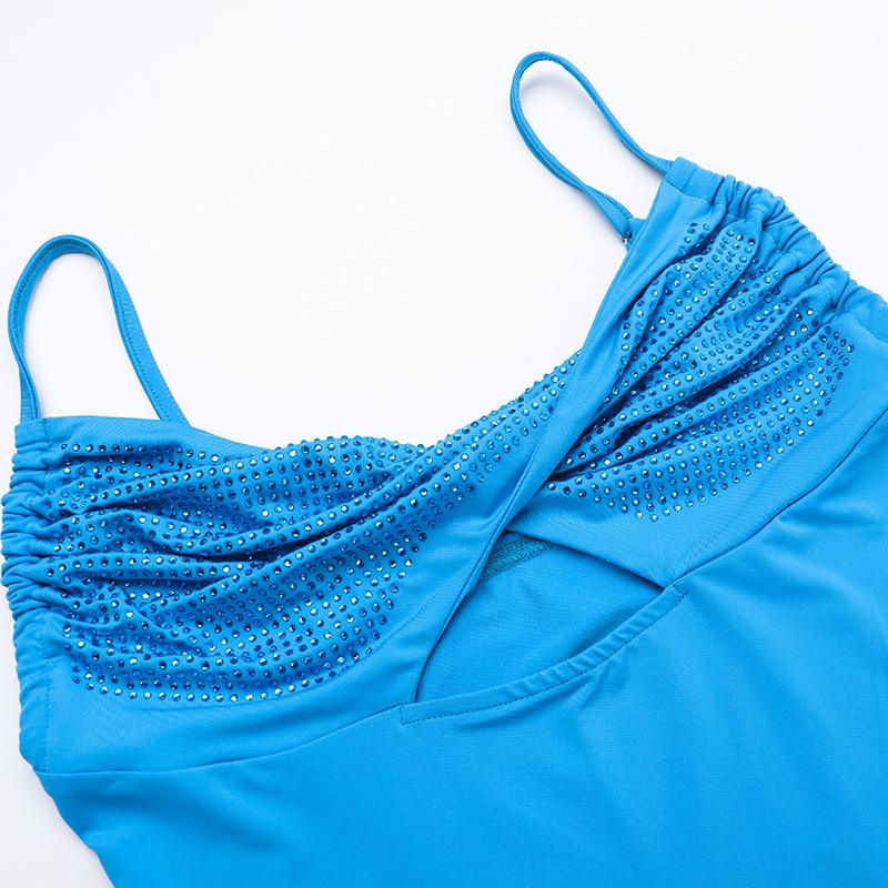 Suspenders Thin Flash Breast Cup Knitted Wrap Buttock Dress Women Spice Sexy Dress