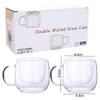 2pcs Heat Resistant Coffee Cup 300ml Tumbler Mug Home Bar Double Wall Glass Cup Set  Couples Gift