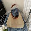 X7XC Women Straw Armpit Bag Beach Bag Fashionable Shoulder Bag Mother-in-law Bag Large Capacity Underarm Bag