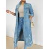 Damen Used Slim Denim Trenchcoat