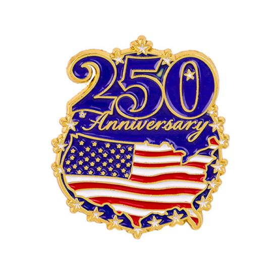 Liberty 250th Anniversary Commemorative Pin, American Flag Patriotic Lapel Brooch, Metal 250 Years Semiquincentennial Celebration Brooch for Men Women D