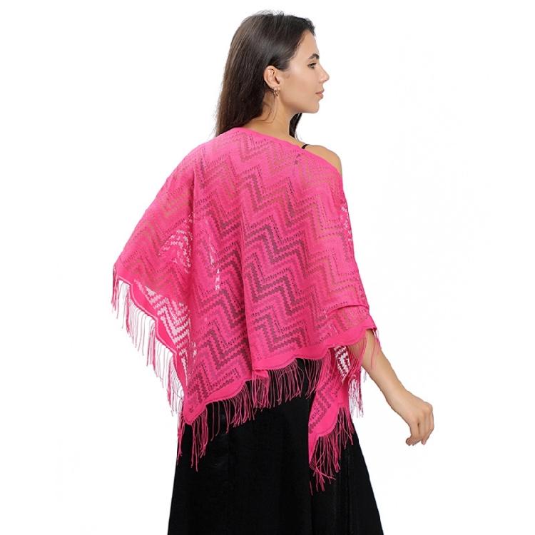 Stylish Triangle Lace Scarf Shoulder Wrap for Women Daily Wear Fringed Shawl for Wedding Ceremonies and Evening Soirees