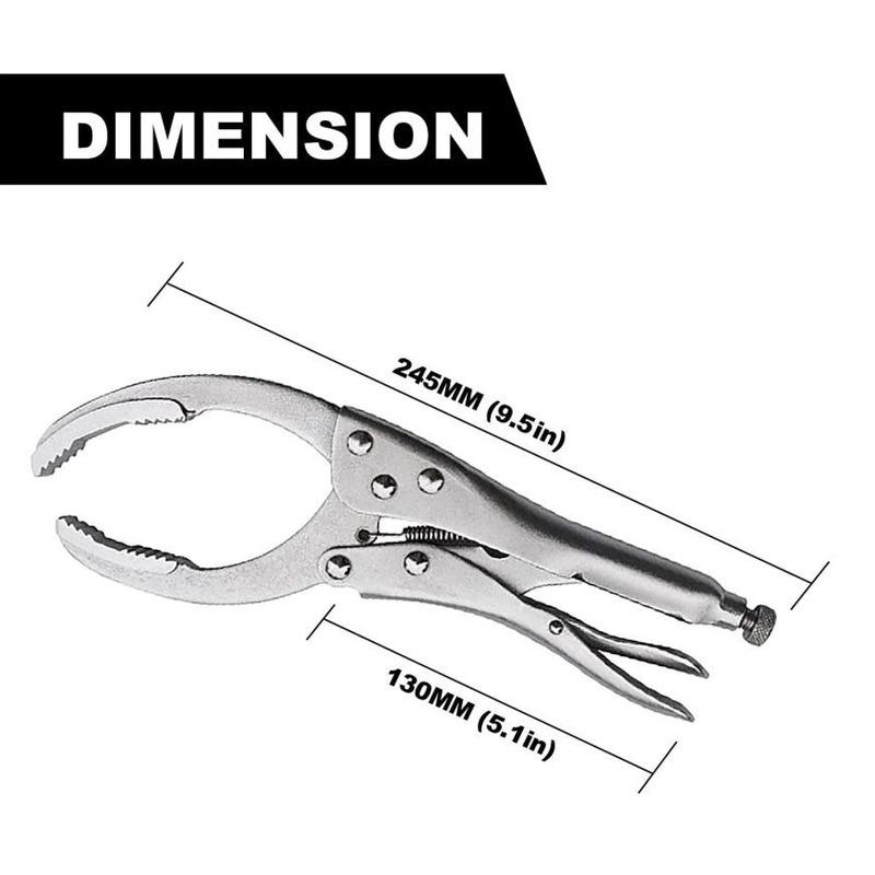 9.5-inch Locking Oil Filter Wrench - Heavy-duty Alloy Steel Adjustable Vice Design, Non-slip Tooth Design, Suitable for Car/Truc