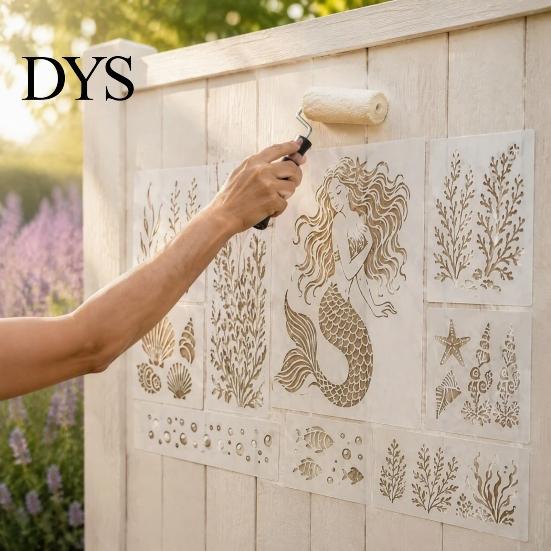 Schmetterlingsschablonen zum Malen Wiederverwendbare Gartenschablone, Tierblumen-Schablonen-Set, mit dekorativen Zäunen Kolibri Einhorn Rabe, Außenbereich