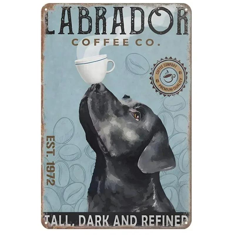 Metal Tin Signs Corgi Labrador Wall Decoration Plaque Vintage Art Poster Iron Painting for Man Cave Home Cafe Garden Club Bar