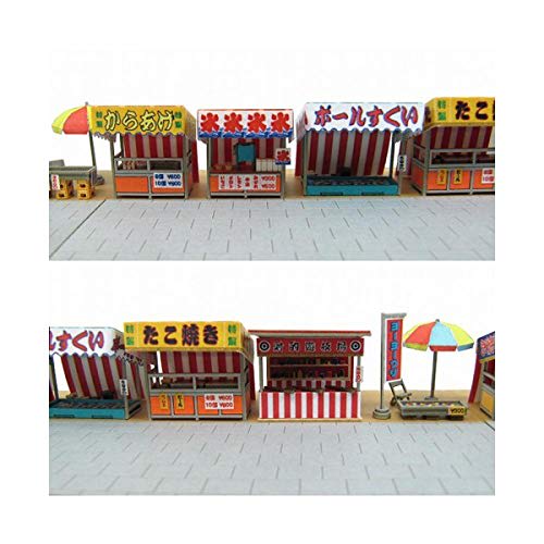 Sankei 1/150 Nostalgic Diorama Series Street Stall Set B Paper Craft