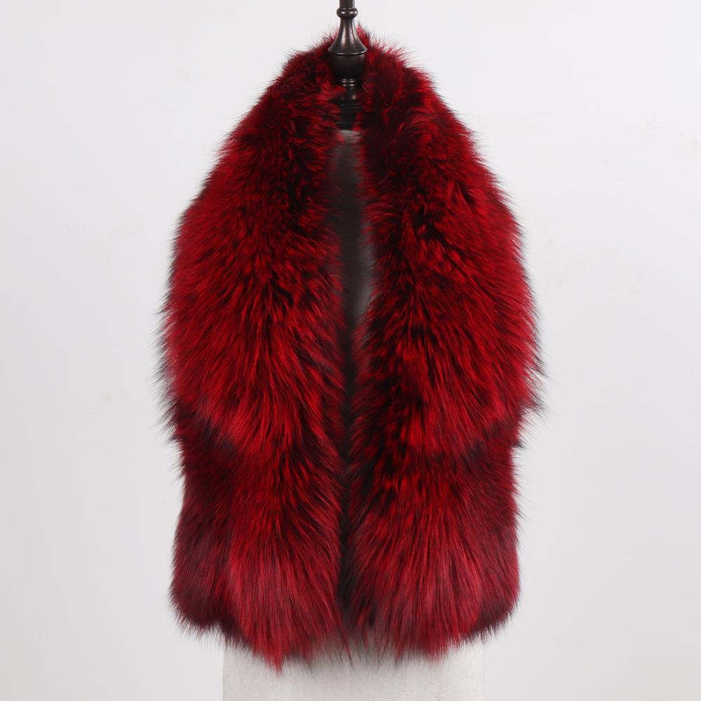New Winter Lady Natural Luxury Real Fox Fur Scarf Shawl Full Pelt Warm Soft  Genuine Fox Fur Scarves Women Real Fur Muffler