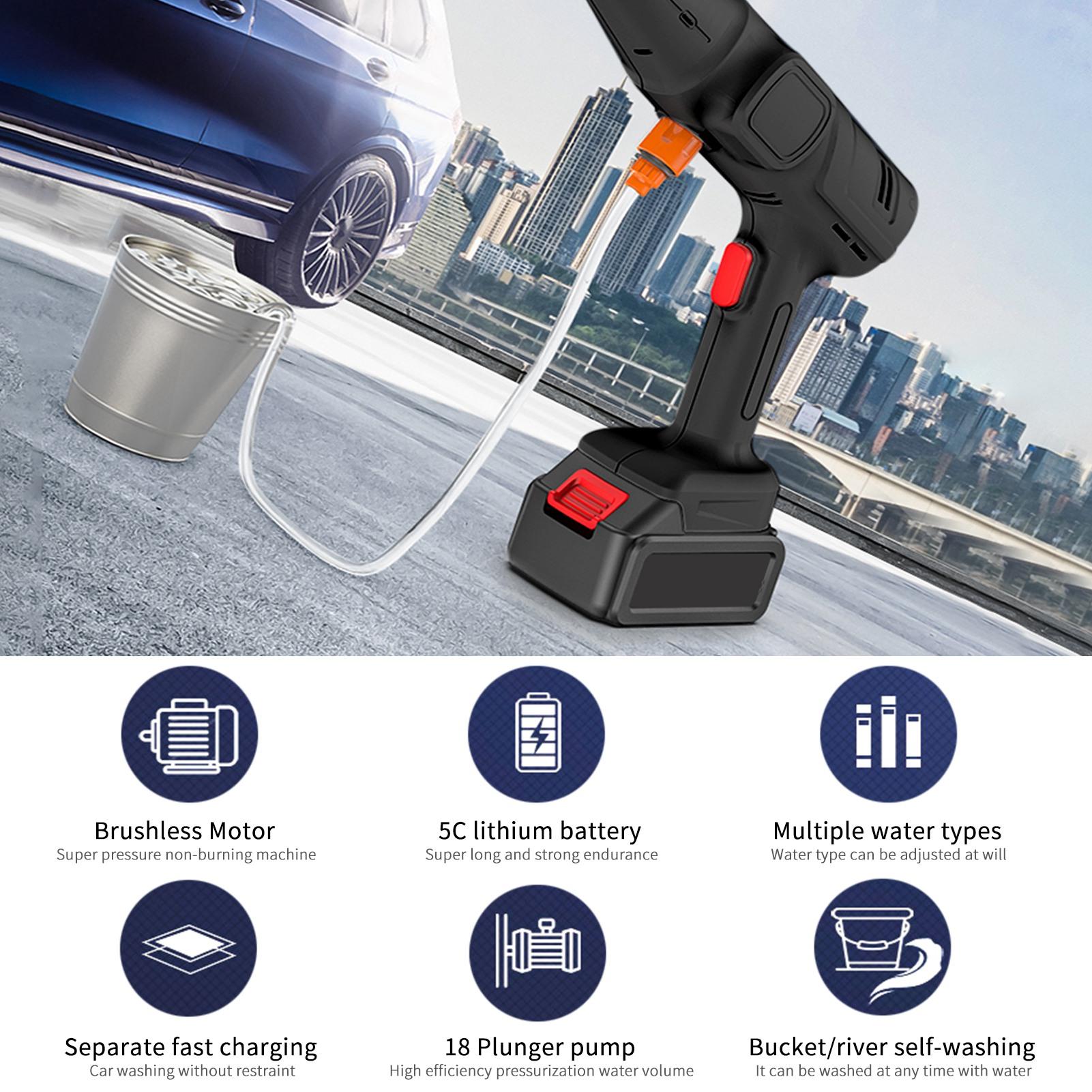 Cordless Car Washer Battery Powered All Copper Brushless Motor Pressure Washer for Car Washing
