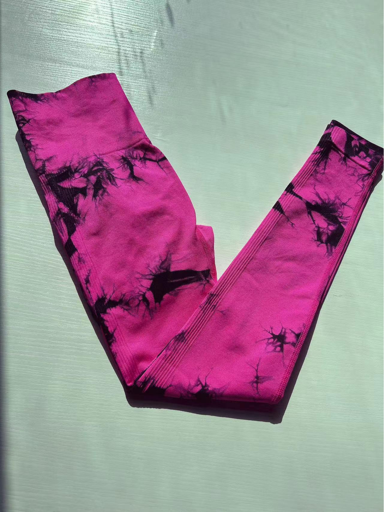 

Европейские и американские брюки для йоги с высокой талией, окрашенные в технике тай-дай - Женские стильные фитнес-леггинсы, поднимающие ягодицы Extra Large