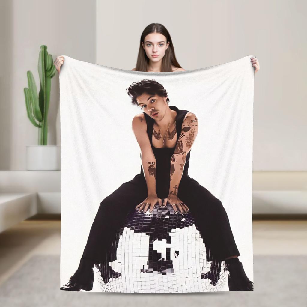 Kiss All The Time Album Blanket Fleece Harrys Music Styles Warm Throw Blankets for Airplane Travel Bedspread