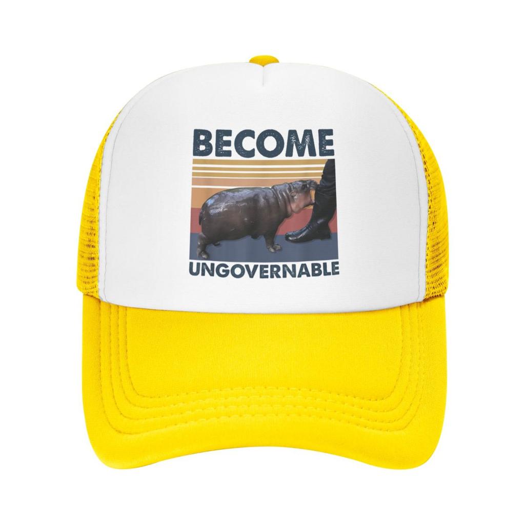 Custom Become Ungovernable Moo Deng Baseball Cap Hip Hop Women Mens Adjustable Trucker Hat Spring Dad Hat