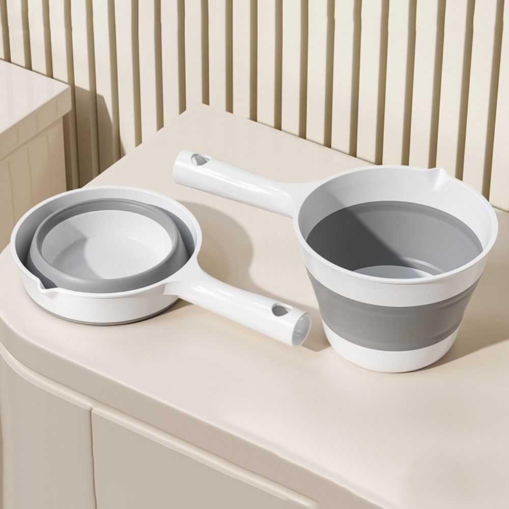 Creative Folding Water Scoop Long Handle Kitchen Water Ladle Fruit Washing Scoop  Bathroom