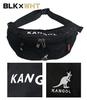 Waist Bag Waist Pouch Crossbody Unisex [Kangol] (BLK×WHT)