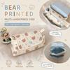 Bear Printed Pen Bag Button-closure Stationery Bag Stylish Pencil Pouch  School Supplies