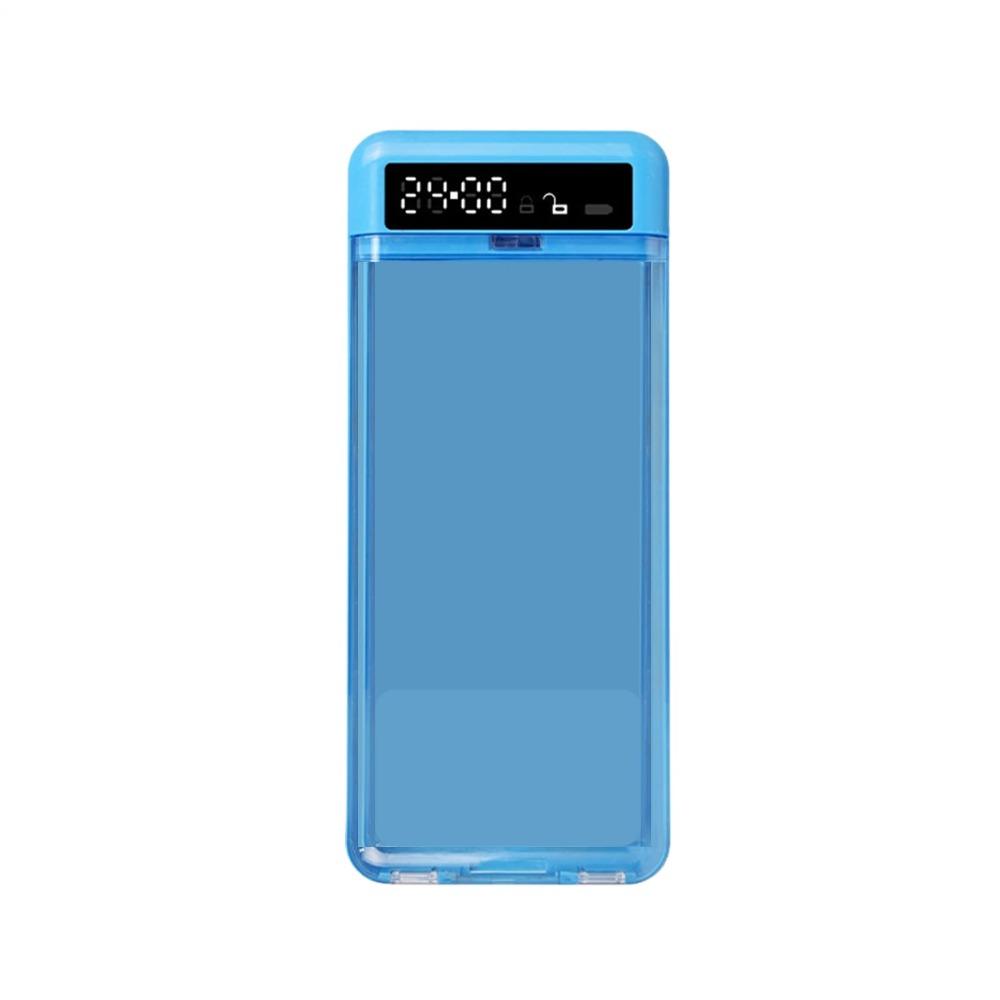 Portable Phone Lock Box with Timer 24 Hours LCD Display Phone Locker Storage Box Self-Control Transparent Lid Phone Box