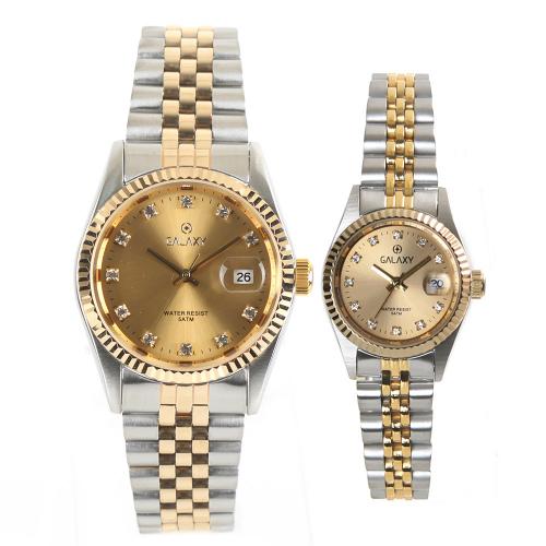 [Galaxy] Galaxy Women's 5 ATM Metal Couple Watch QT7013FB