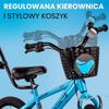 Rower Dziecięcy 14 Cali Dla Chłopca Prowadnik Kółka Boczne Koszyk Verdant Rowan Niebieski
